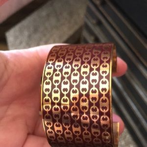 Tory Burch maroon and gold cuff